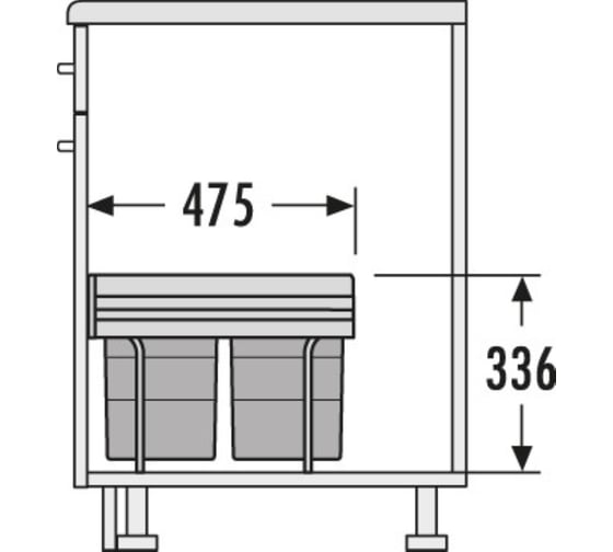 Система выдвижная ALVEUS Space Saving Tandem S NEW, 2x18л 3641121