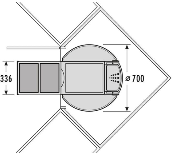 Система вращающаяся выдвижная ALVEUS Rondo-Comfort 2x20л, 1x12.5л 3645221
