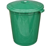 Бак мусорный ALMIN 105л h660d600 мм круглый зеленый пластик с крышкой ПЛ-42018