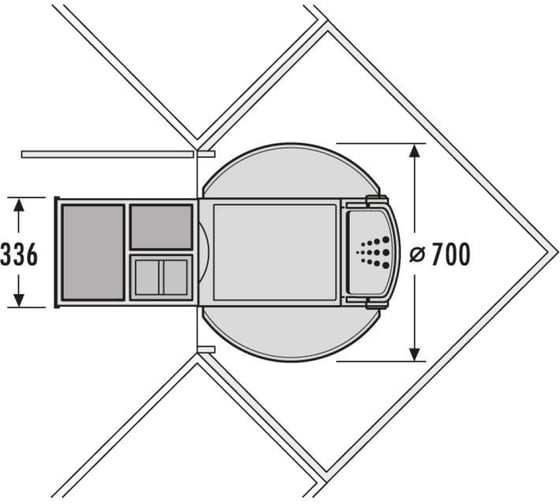 Система вращающаяся выдвижная ALVEUS Rondo-Comfort 1x20л, 2x10л, 1x12,5л , 3646231