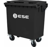 Пластиковый контейнер ESE серый, E, 770 л, без логотипа, с серой крышкой 4687201601555