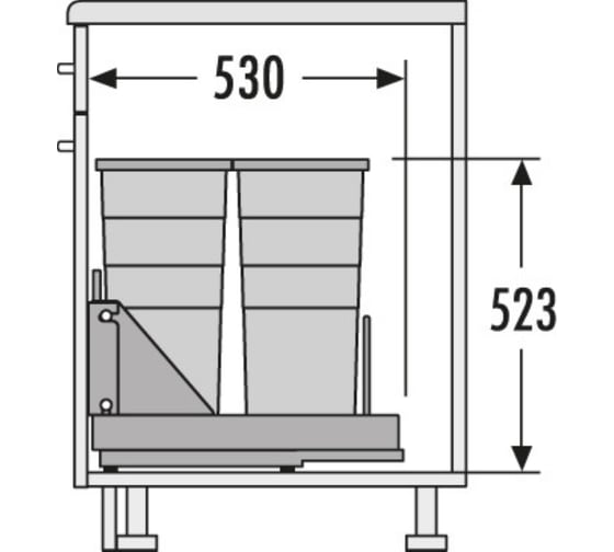 Система сортировки ALVEUS Bottom-Mount 40см, 2x29л , 3616401