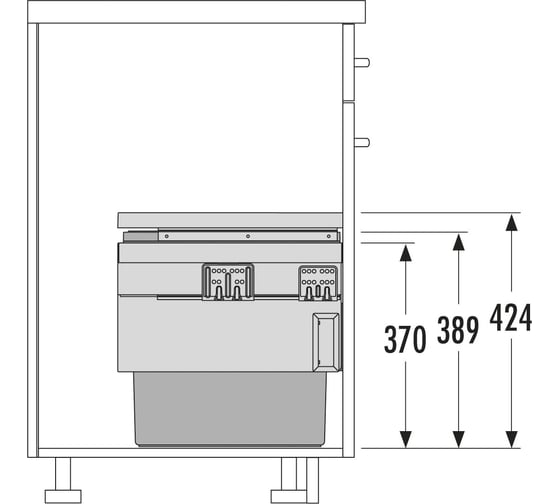 Система выдвижная ALVEUS Cargo Synchro 60 см, 1x28л/1x13л/1x13л с крышкой , 3608631