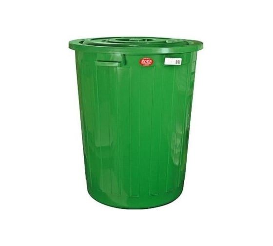 Круглый мусорный бак BORA 105 л, Н660хD550 мм, пластиковый, зеленый 1/6 ПЛ-BO251
