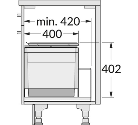 Система сортировки ALVEUS AS Triple 45 45 см, 2x18л Hailo 3631491