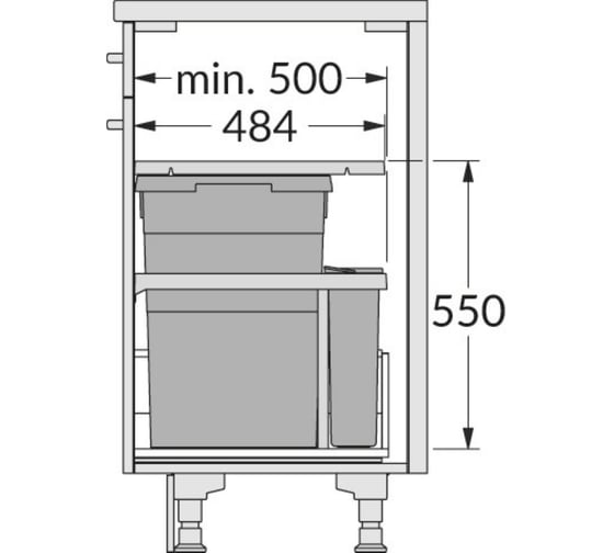 Система сортировки ALVEUS AS Euro Cargo 30 см, 1x38л/1x7л Hailo 3669101