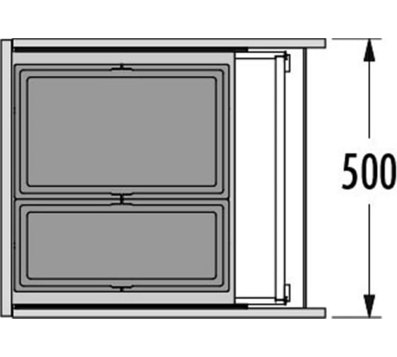 Система сортировки ALVEUS AS Triple 50 50 см, 1x18л/1x28л Hailo, 3631581