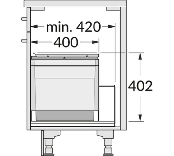 Система сортировки ALVEUS AS Triple 50 50 см, 1x18л/1x28л Hailo, 3631581