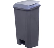 Мусорный контейнер полимерный Тара.ру 80л, в комплекте с педалью и пакетодержателем, серый 37803