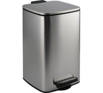 Ведро из нержавеющей стали САНАКС с педалью, квадратное, 8 литров, крышка микролифт, сатин 10808