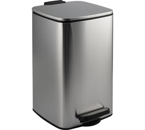 Ведро из нержавеющей стали САНАКС с педалью, квадратное, 8 литров, крышка микролифт, сатин 10808