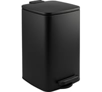 Ведро из нержавеющей стали САНАКС с педалью, квадратное, 8 литров, крышка микролифт, черное 10828