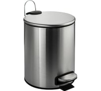 Ведро из нержавеющей стали САНАКС с педалью, круглое, 5 литров, плоская крышка микролифт, сатин 10500