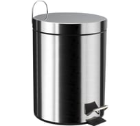Ведро из нержавеющей стали САНАКС с педалью, круглое, 5 литров, крышка микролифт, хром 105-P