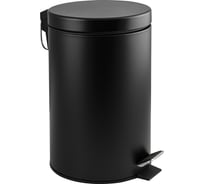 Ведро из нержавеющей стали САНАКС с педалью, круглое, 7 литров, черное 2407