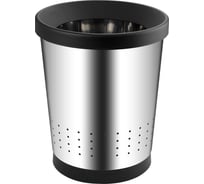 Ведро круглое САНАКС офисное, 12 л, перфорированное, без крышки, нержавеющая сталь SUS 410, хром 1605