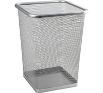 Ведро квадратное САНАКС 10 л, сетчатое, офисное, без крышки, нержавеющая сталь SUS 410, серое 414