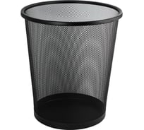 Ведро круглое САНАКС 20 л, сетчатое, офисное, без крышки, нержавеющая сталь SUS 410, черное 42120