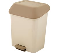 Контейнер для мусора Spin&Clean Step, с педалью и внутренним ведром, 15 л, кофейный 256280