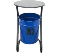 Уличная урна ПРОФМЕТСТИЛЬ металлическая, синяя, с крышкой 390