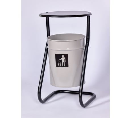 Уличная урна ПРОФМЕТСТИЛЬ металлическая, серая, с крышкой 392