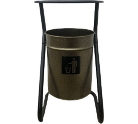 Уличная урна ПРОФМЕТСТИЛЬ металлическая, бронза, с крышкой 396