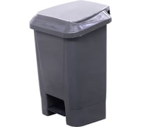Мусорный контейнер полимерный Тара.ру 30л.,с педалью, с пакетодержателем, серый 37802