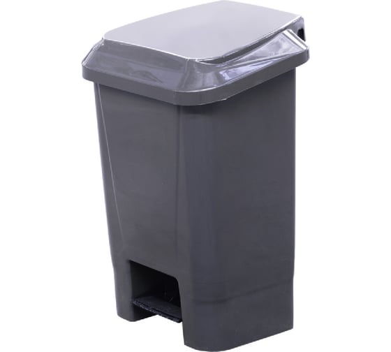 Мусорный контейнер полимерный Тара.ру 30л.,с педалью, с пакетодержателем, серый 37802 1