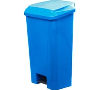 Мусорный контейнер полимерный Тара.ру 80л.,с педалью, с пакетодержателем, голубой 37805
