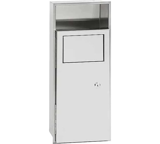 Встраиваемый контейнер для мусора BEMETA с полочкой для гигиенических пакетов, нержавеющая сталь матовая 101015345 1