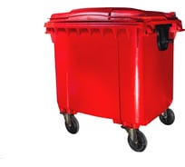 Мусорный контейнер INTELLPACK 1100 л, на колёсах с крышкой, красный int - Sb 041100RD