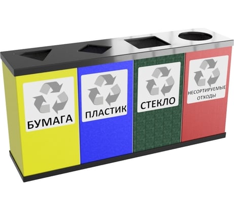 Урна для раздельного сбора мусора Титан Мета Квартет 4670026240382