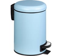 Урна с педалью, PRIMANOVA ELIT 5л, металл, матовый голубой, высота 27 см, диаметр 20,5 см D-111400-BL