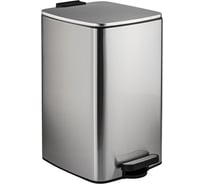 Ведро ПКФ Сварком нержавейка, с педалью, 8л, квадратное, сатин s065182