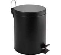 Ведро ПКФ Сварком нержавейка, с педалью, 5л, черное s064895