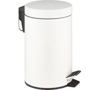 Ведро ПКФ Сварком нержавейка, с педалью, 5л, белое s064894