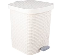 Контейнер педальный для мусора ПОЛИМЕРБЫТ Артлайн 12л, молочный 434880700