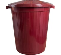 Бак круглый ALMIN 65л, h630мм, d490мм, бордовый, пластик, с крышкой УИ-42350