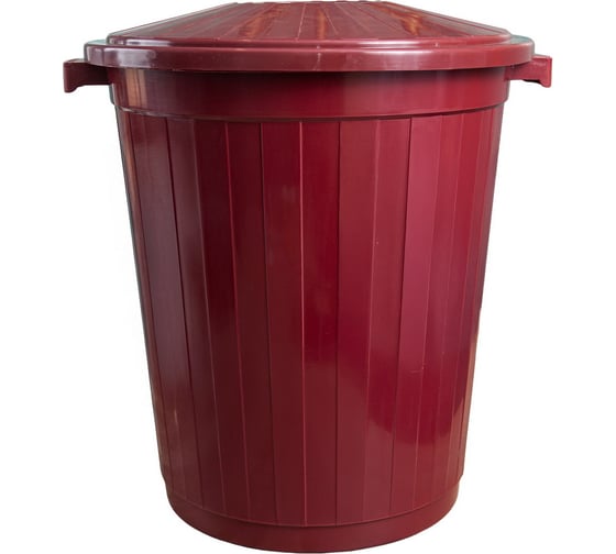 Бак круглый ALMIN 65л, h630мм, d490мм, бордовый, пластик, с крышкой УИ-42350 1