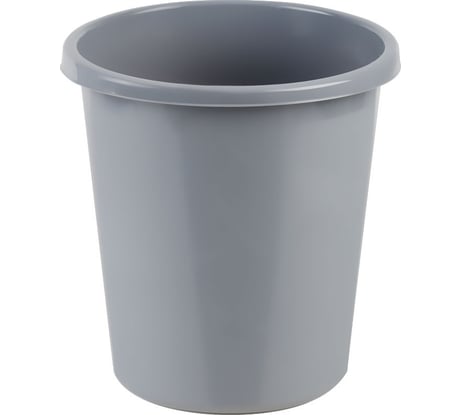 Корзина для бумаг Стамм 9 л, цельная, серая КР61