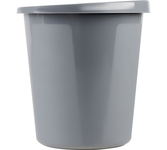 Корзина для бумаг Стамм 9 л, цельная, серая КР61