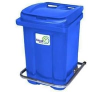 Бак Razak plast 60л., пластик, синий, с педалью, крышка плоская, синяя, Raz 1581292988508