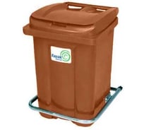 Бак Razak plast 60л., пластик, коричневый, с педалью, крышка плоская, крышка коричневая, Raz 6949755142600