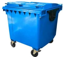 Контейнер Razak plast пластик, синий, R, 1100 л., без логотипа, крышка плоская, синяя, на колёсах 1982085428322