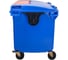 Контейнер Razak plast пластик, синий, R, 1100 л., без логотипа, двойная крышка Split lid, синяя/оранжевая, на колёсах 3239045058135 3