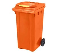 Контейнер Razak plast пластик, оранжевый, R, 240 л., без логотипа, с крышкой, оранжевая, на колёсах 1455755667982