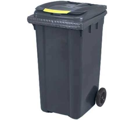 Контейнер Razak plast пластик, серый, R, 240 л., без логотипа, с крышкой, серая, на колёсах 1828838668006