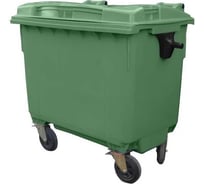 Контейнер Razak plast пластик, зелёный, R, 660 л., без логотипа, с крышкой, зелёная, на колёсах 6399130864298