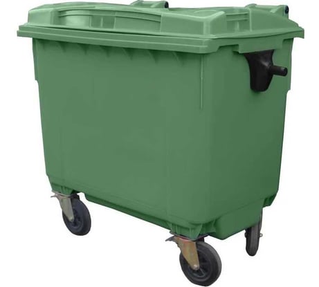 Контейнер Razak plast пластик, зелёный, R, 660 л., без логотипа, с крышкой, зелёная, на колёсах 6399130864298