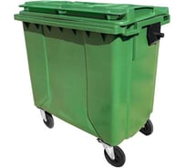 Контейнер Razak plast пластик, зелёный, R, 770 л., без логотипа, крышка плоская, зелёная, на колёсах 1811935187396